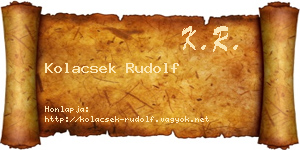 Kolacsek Rudolf névjegykártya