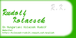 rudolf kolacsek business card